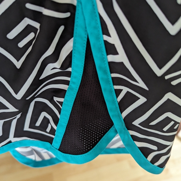 Women Running Shorts Fully Lined Size Medium Black, White And Teal Color - Picture 5 of 5
